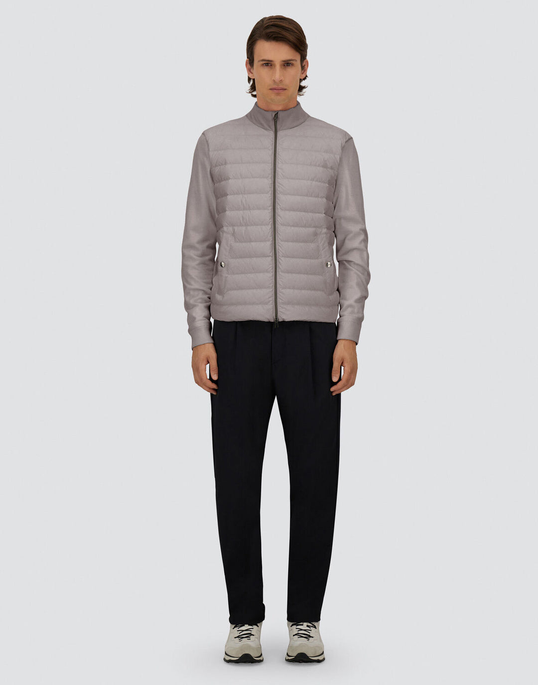 Herno Tussenjack – Grijs-70% wol, 30% zijde-HEREN JASSEN & JACKS-Grijs