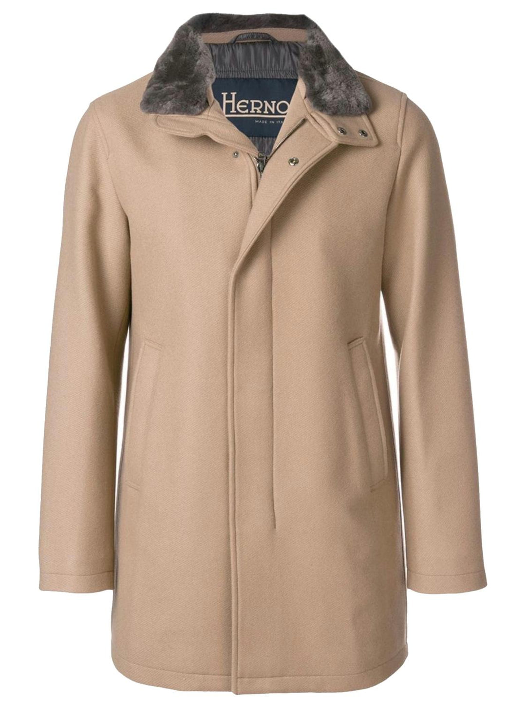 Herno wollen coat-80% wol, 20% polyamide-HEREN JASSEN & JACKS-Beige