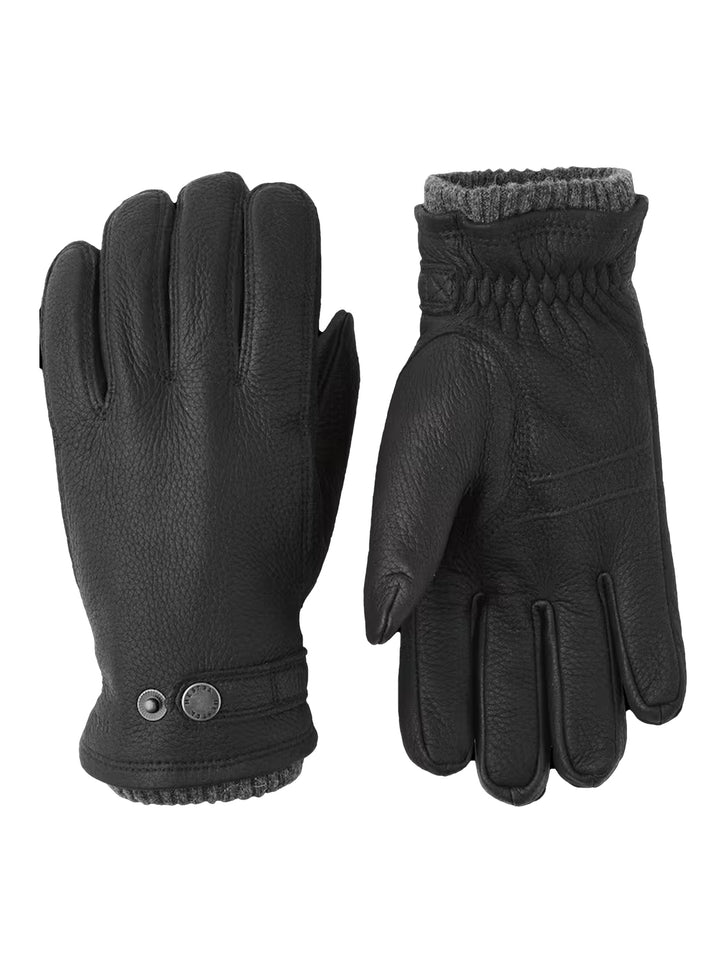 Hestra Handschoenen van Leer – Zwart-HEREN ACCESSOIRES-Zwart