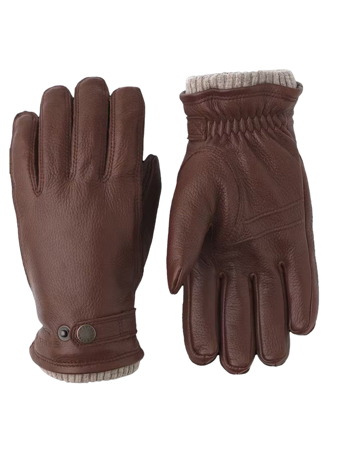 Hestra Leren Handschoenen – Donkerbruin-HEREN ACCESSOIRES-Bruin