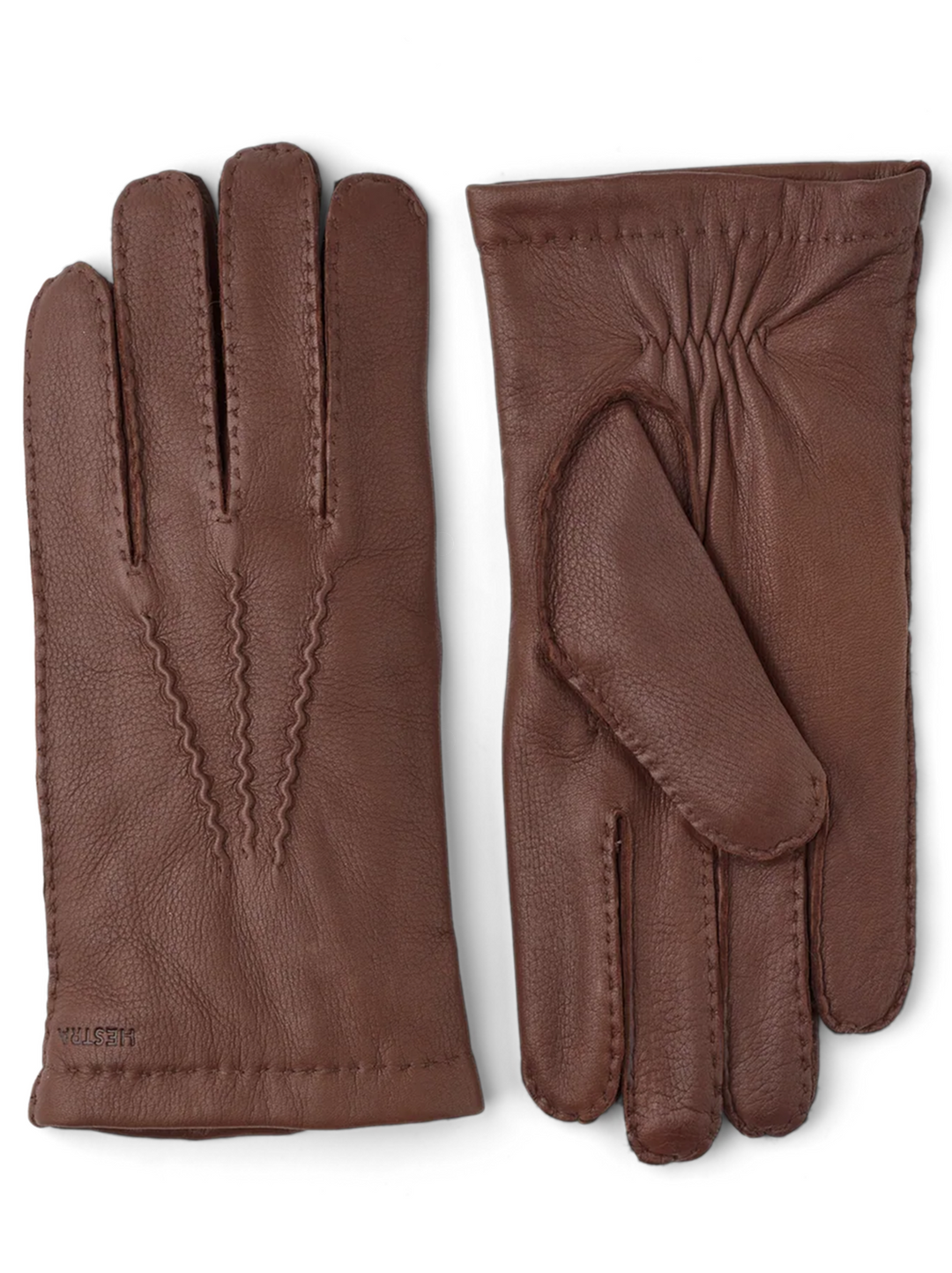 Hestra Matthew Leren Handschoenen – Bruin-100% leer<br />Voering: 80% wol, 20% polyamide-HEREN ACCESSOIRES-Bruin