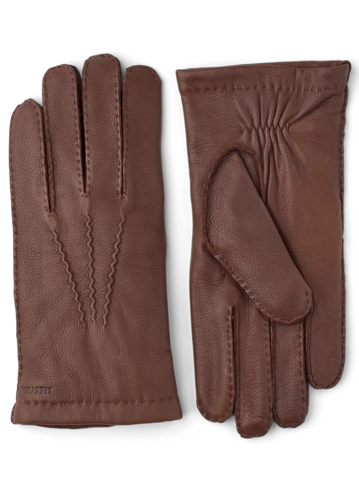 Hestra Matthew Leren Handschoenen – Bruin-100% leer<br />Voering: 80% wol, 20% polyamide-HEREN ACCESSOIRES-Bruin