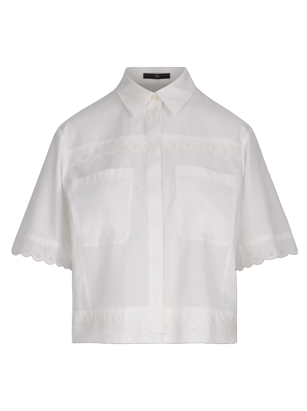 HIGH blouse korte mouw CATCHPHRASE-100% katoen-DAMES TOPS & BLOUSES-Wit