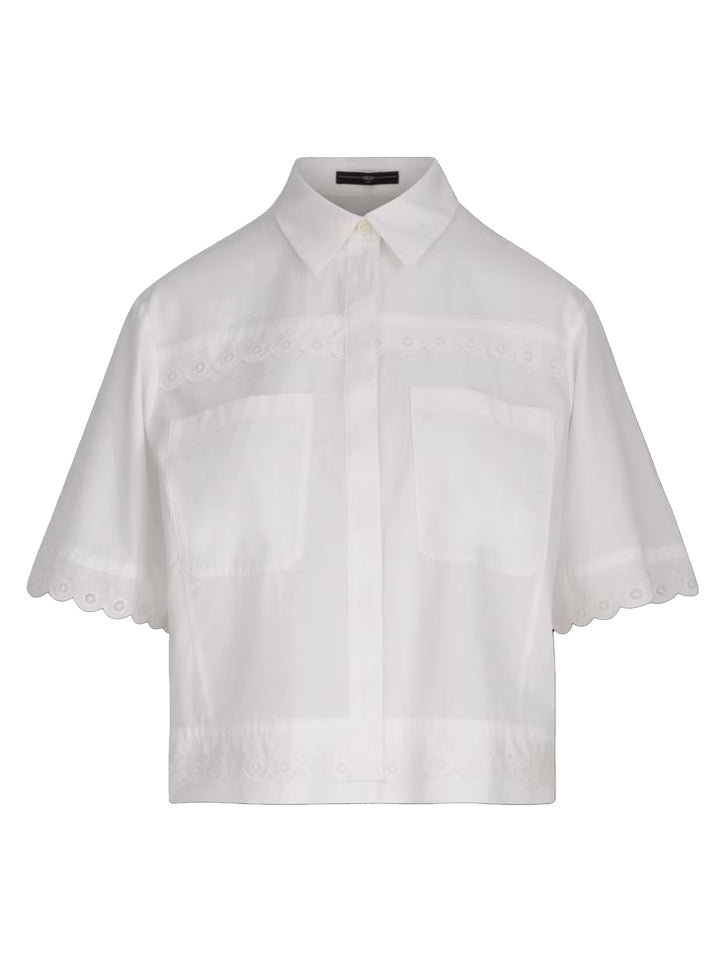 HIGH blouse korte mouw CATCHPHRASE-100% katoen-DAMES TOPS & BLOUSES-Wit