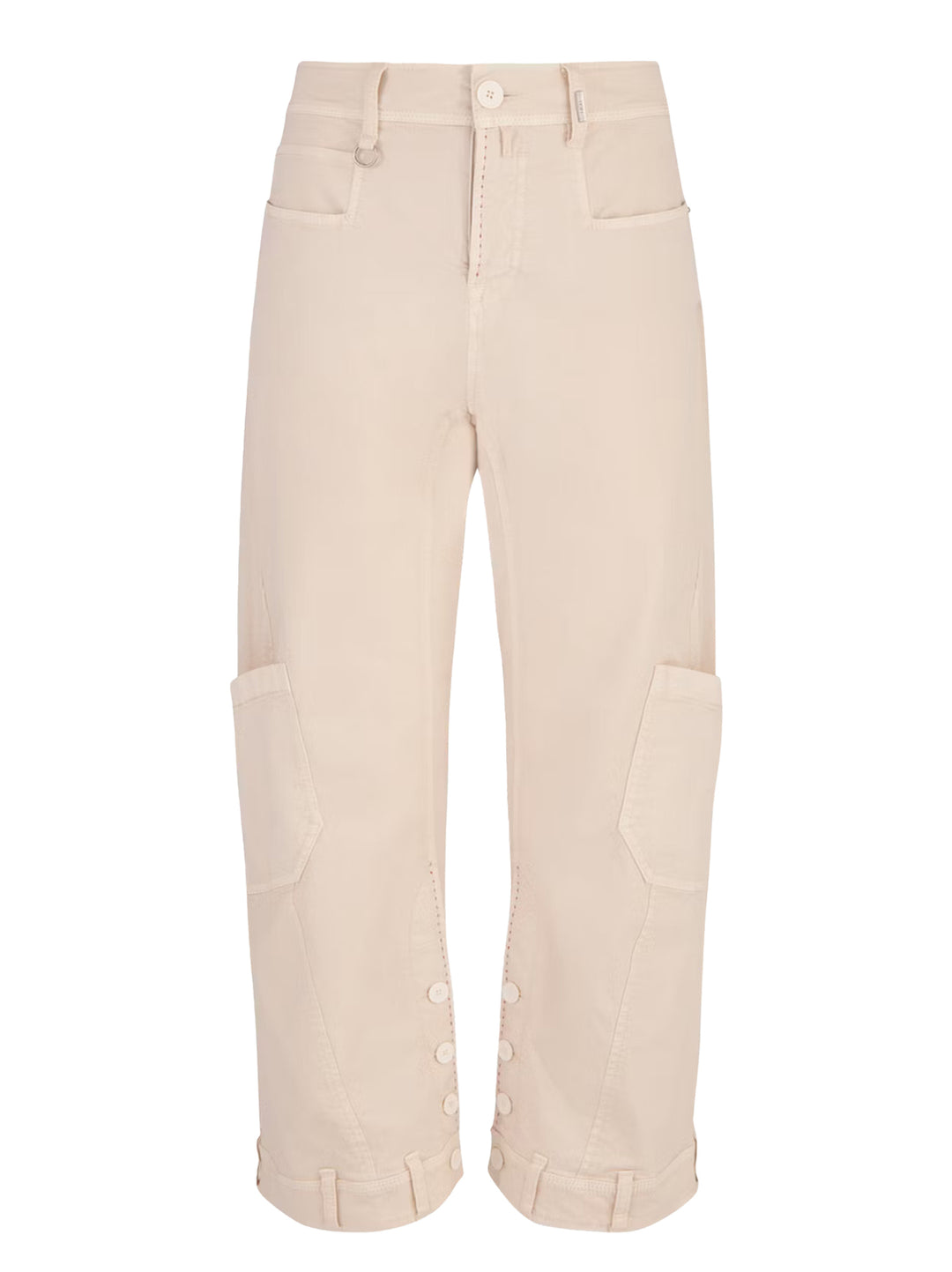 HIGH bootcut broek HASTEN-97% KATOEN 3% ELASTAAN-DAMES BROEKEN-Beige
