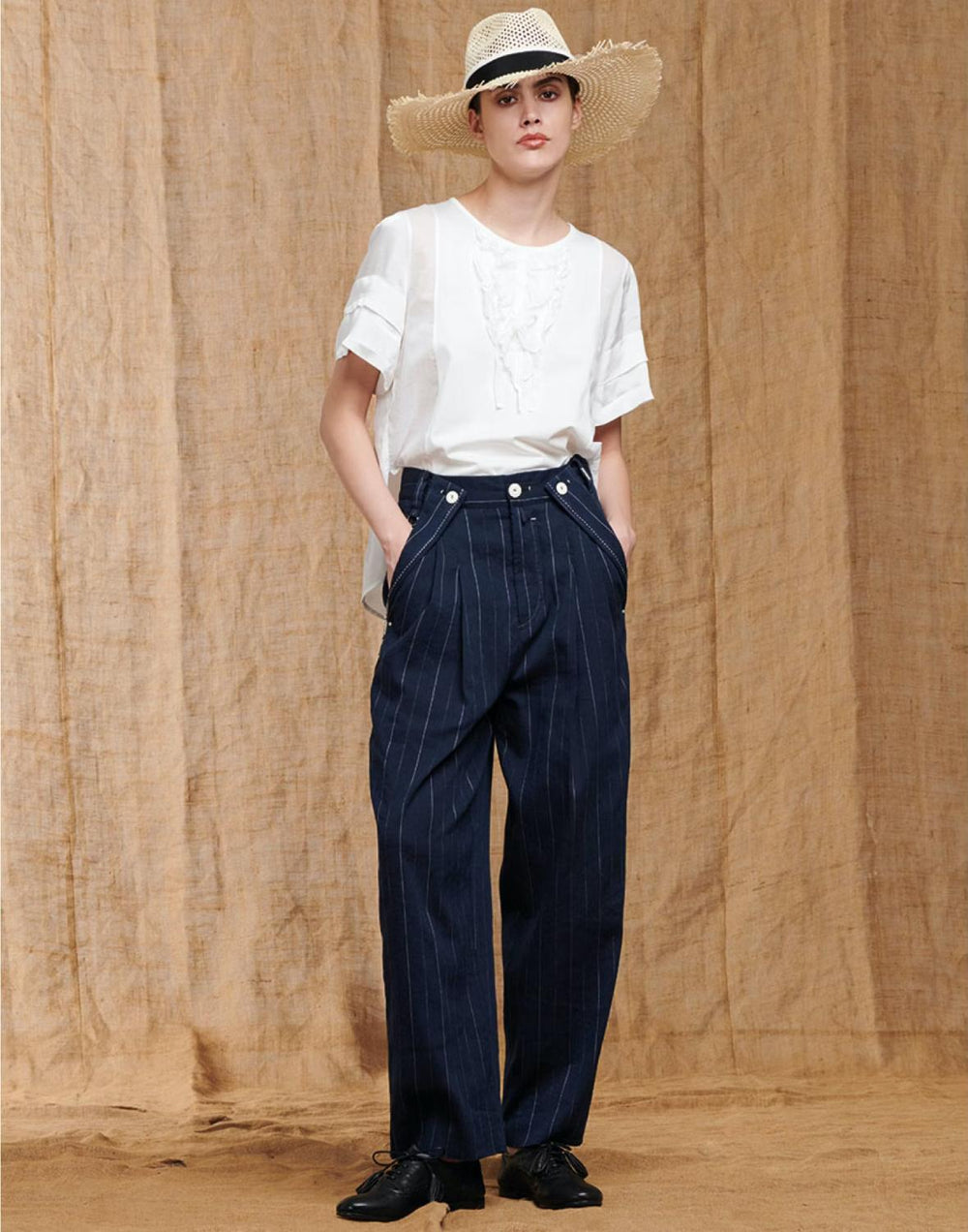 HIGH Fritillery top wit-100% katoen-DAMES TOPS & BLOUSES-Wit