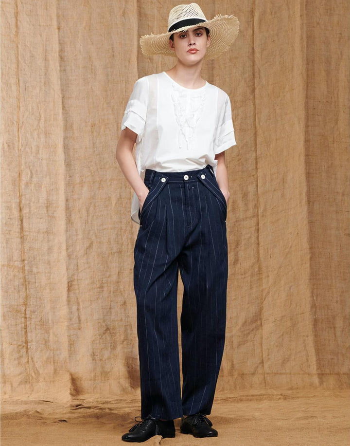 HIGH Fritillery top wit-100% katoen-DAMES TOPS & BLOUSES-Wit