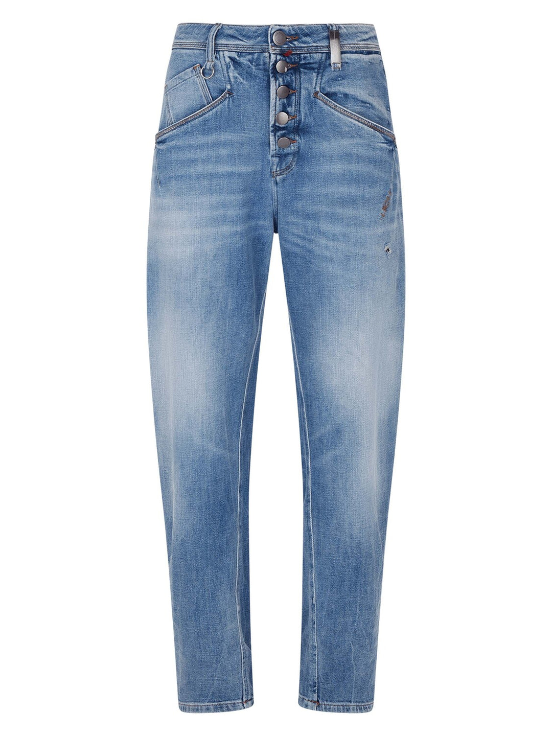 HIGH jeans OPEN-OUT-98% KATOEN 2% ELASTAAN-DAMES BROEKEN-Blauw