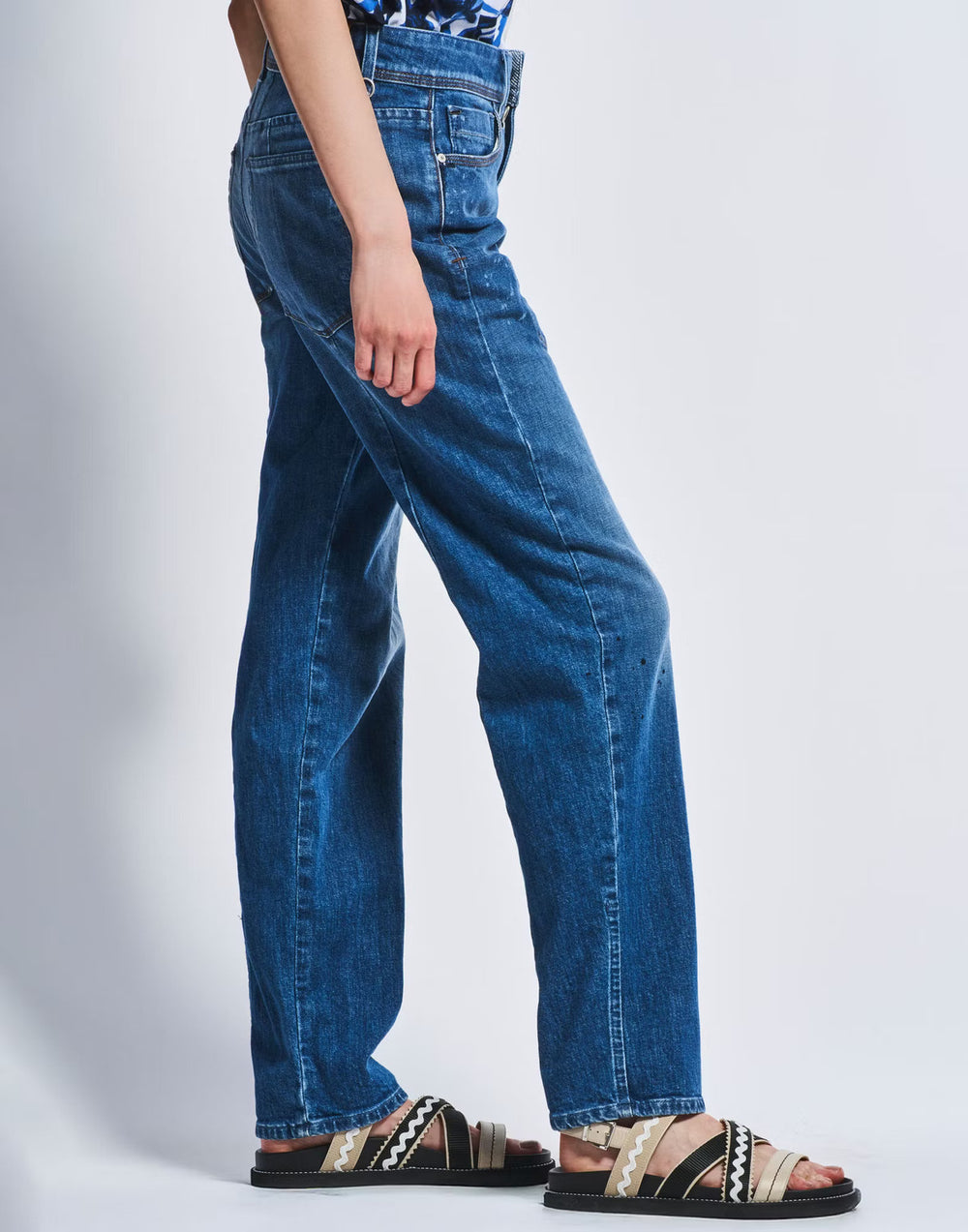 HIGH jeans PROTEST-98% KATOEN 2% ELASTAAN-DAMES BROEKEN-Blauw