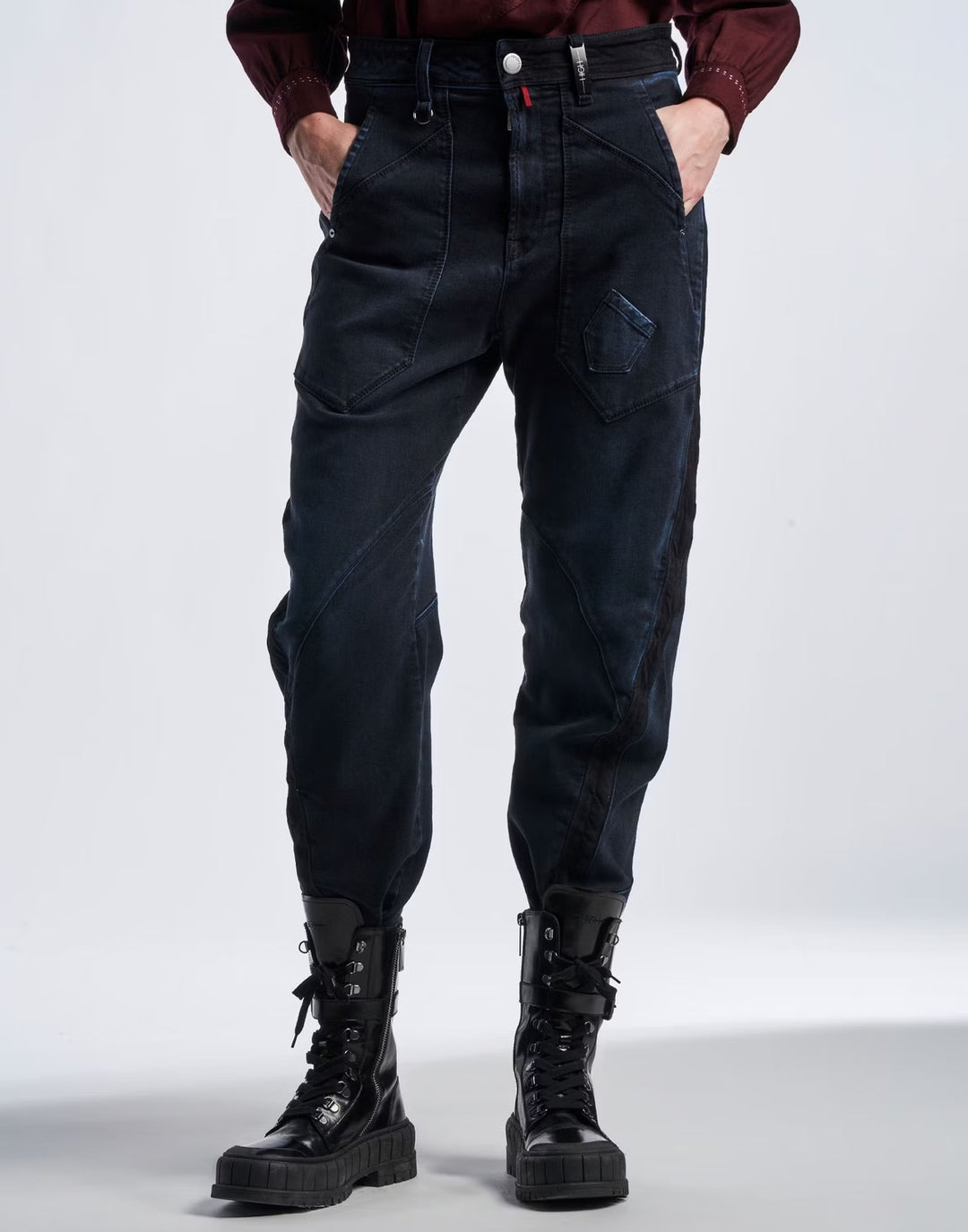 HIGH jeans PULSATE-Materiaal: 63% KATOEN 35% MODAL 2% ELASTAAN-DAMES BROEKEN-Blauw