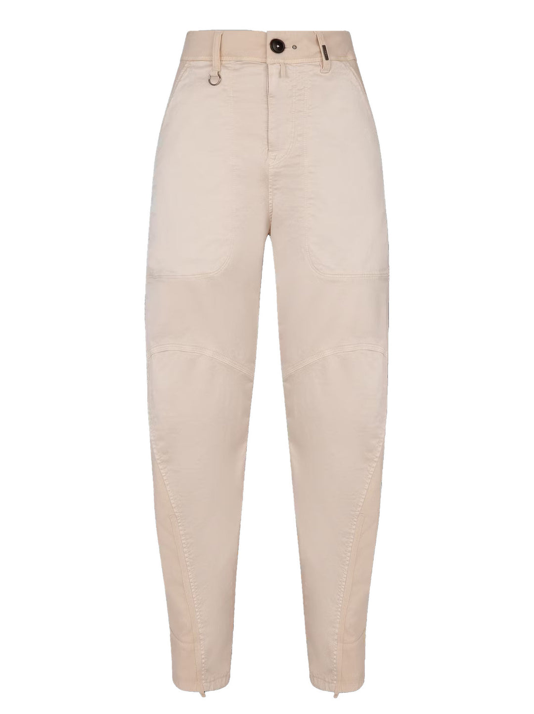 HIGH tapered broek VENTURE-55%KATOEN 41%RAYON 4%ELASTAAN-DAMES BROEKEN-Room