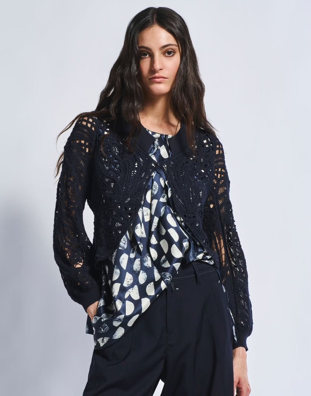 HIGH vestje APPEAL in navy-90% Lyocell<br />10% Zijde-DAMES TRUIEN & VESTEN-Blauw