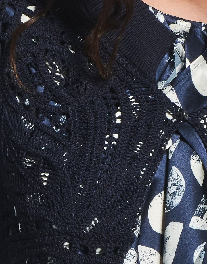 HIGH vestje APPEAL in navy-90% Lyocell<br />10% Zijde-DAMES TRUIEN & VESTEN-Blauw