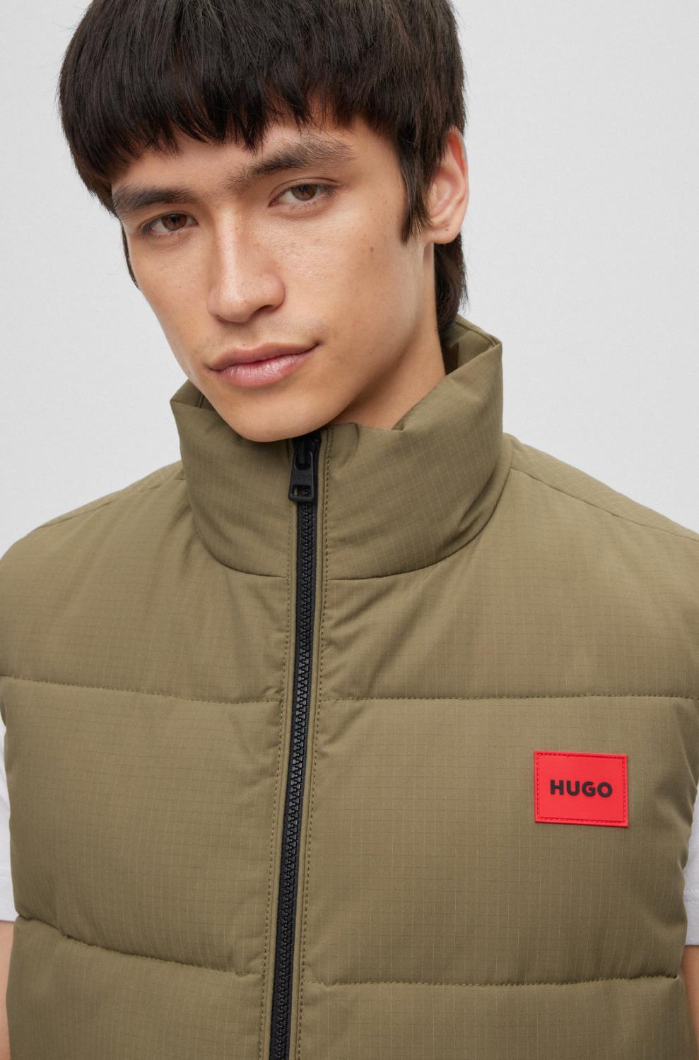 HUGO bodywarmer BALTINO2331-100% polyester-HEREN JASSEN & JACKS-Groen