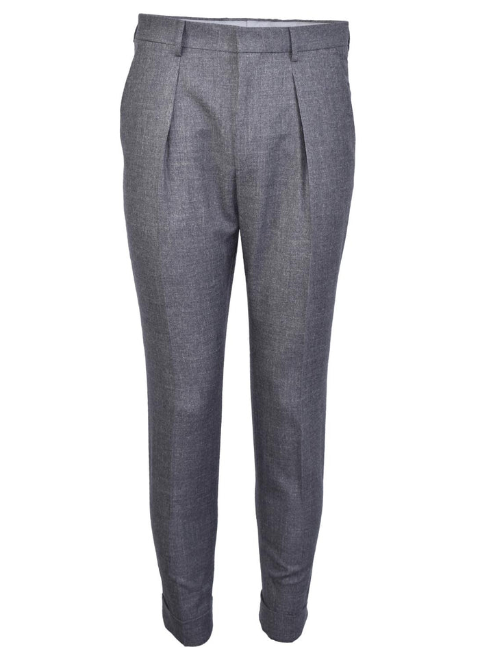 Hugo Boss broek-61% wol, 39% katoen-HEREN BROEKEN-Grijs