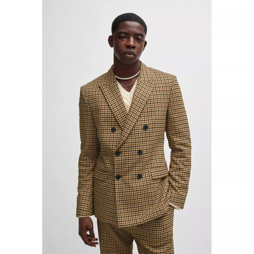 HUGO colbert ARTI pied-de-poule print-Buitenkant: Polyester 63%, Viscose 34%, Elastane 3%<br /><br />Voering: Polyester 1