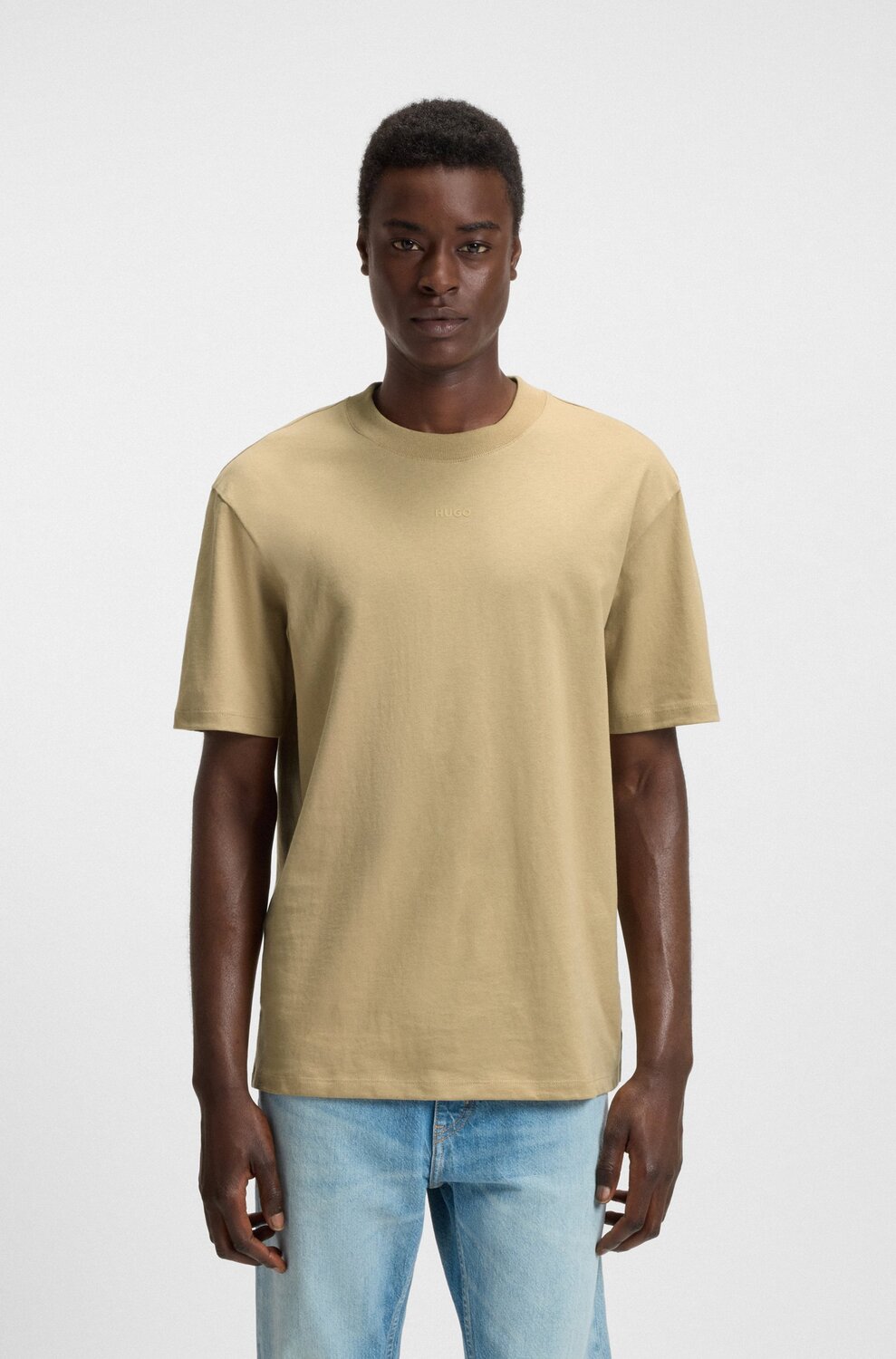 Hugo Dapolino T-shirt – Beige-100% katoen-HEREN POLO'S & T-SHIRTS-Beige