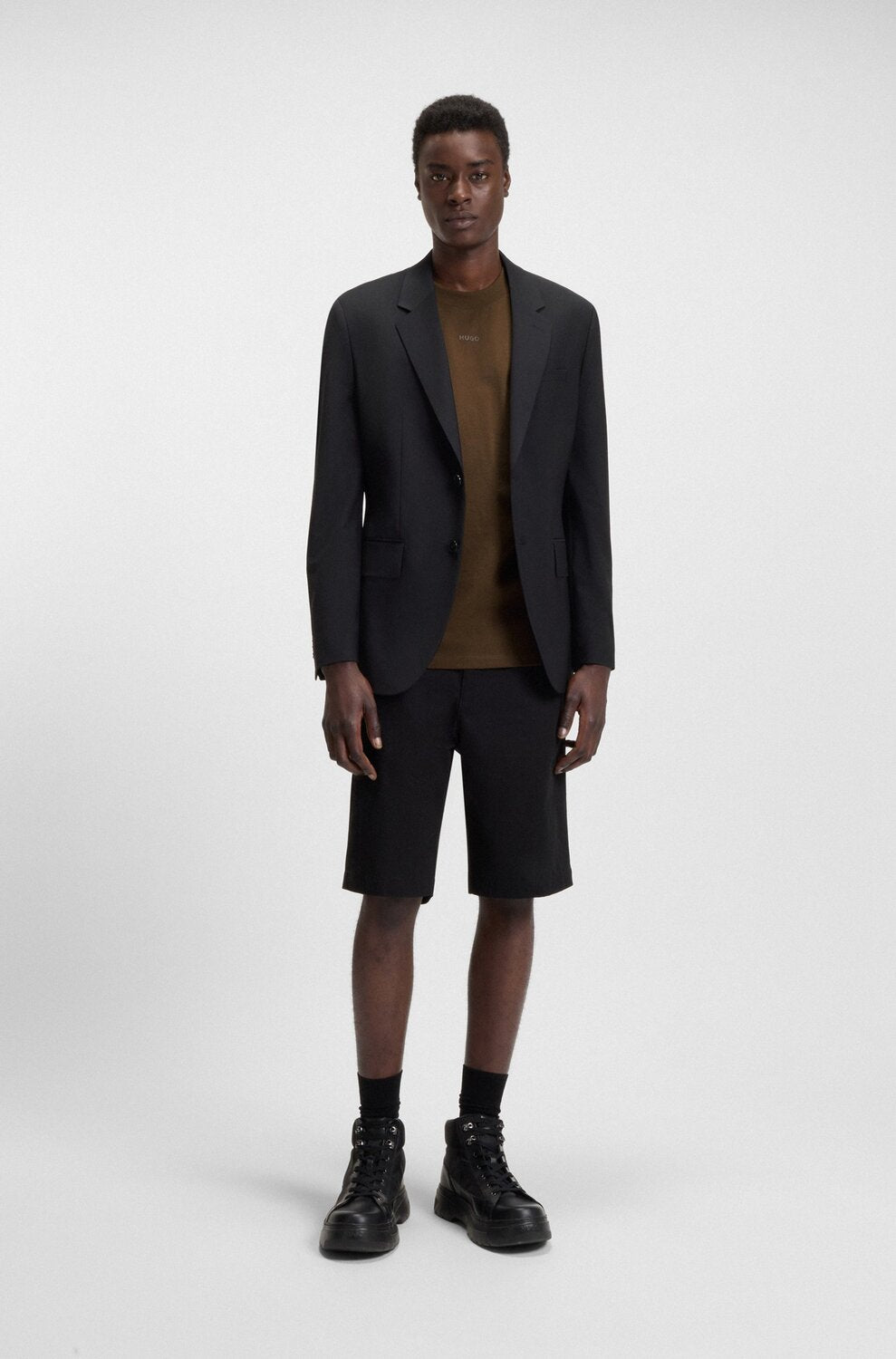 HUGO Dohity T-Shirt – Bruin-100% katoen-HEREN POLO'S & T-SHIRTS-Bruin