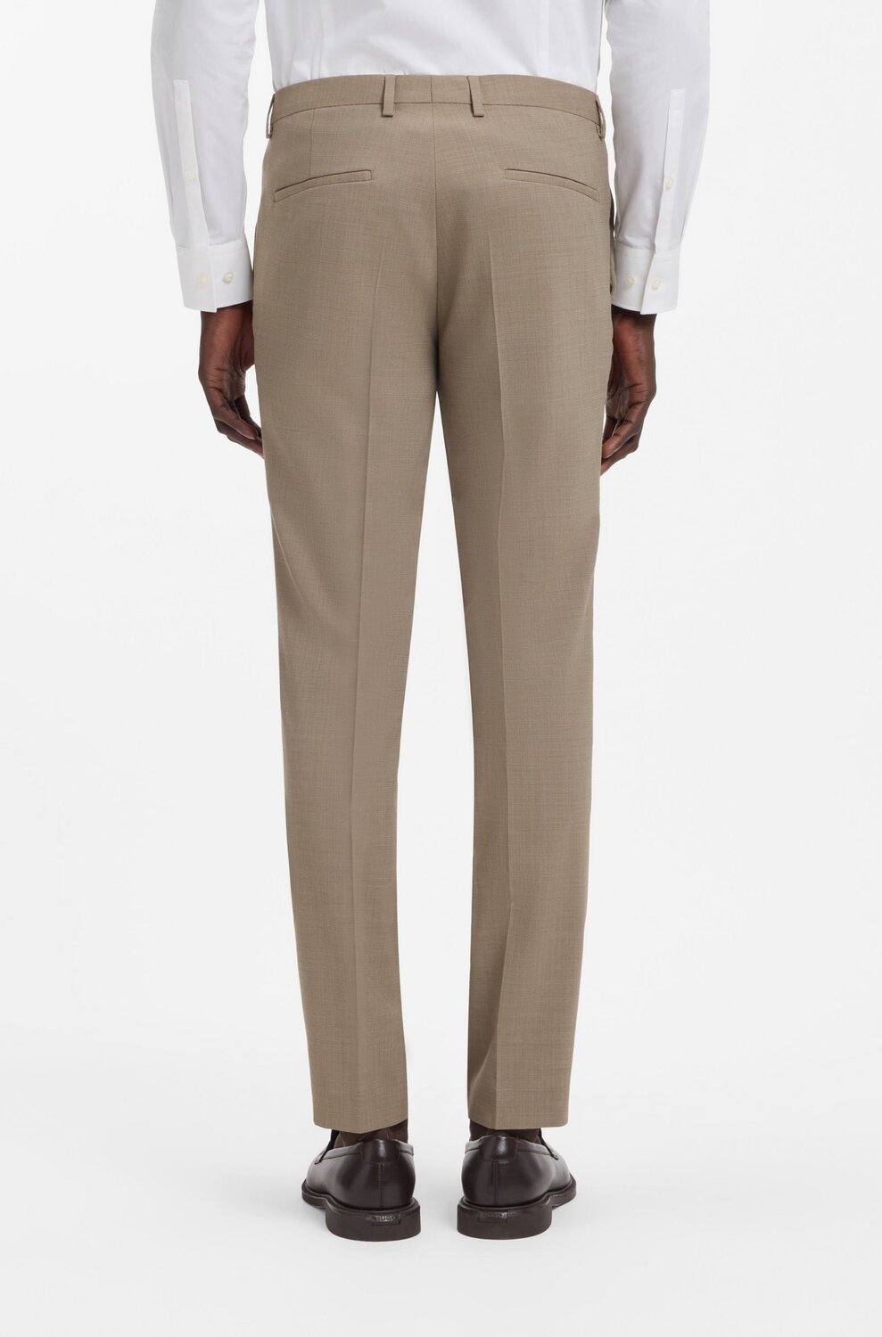 HUGO Driedelig Extra Slim Fit Pak – Beige-54% wol, 44% polyester, 2% elasthaan-HEREN PAKKEN & COLBERTS-Beige