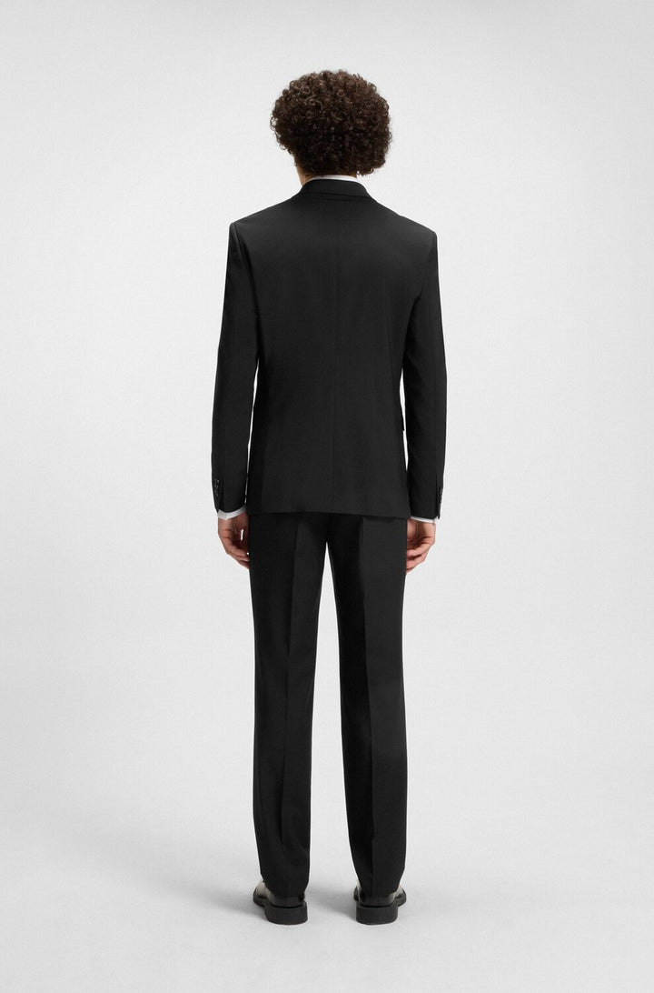 HUGO Essential Zwart Colbert – Slim Fit-60% wol, 36% polyester, 4% elasthaan-HEREN PAKKEN & COLBERTS-Zwart