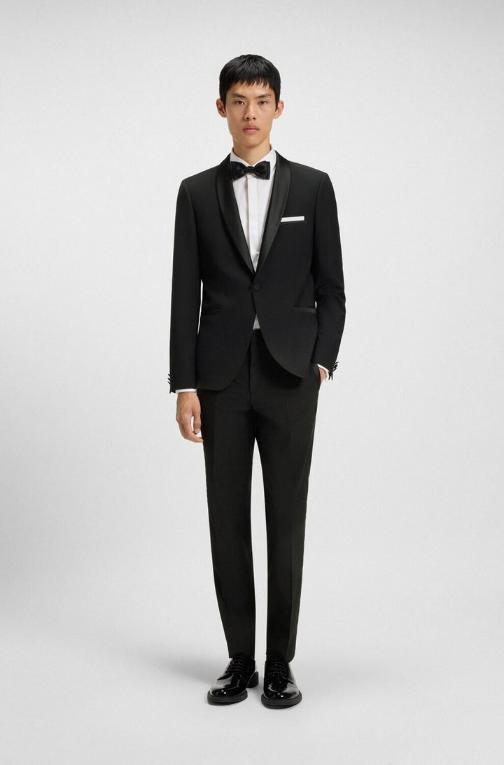 HUGO – Extra Slim Fit Smoking Pantalon Zwart-HEREN GELEGENHEIDSKLEDING-Zwart