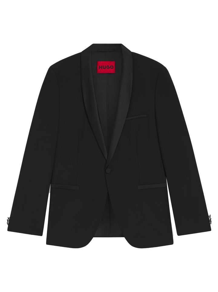 HUGO – Extra Slim-Fit Smokingjasje Zwart-HEREN GELEGENHEIDSKLEDING-Zwart