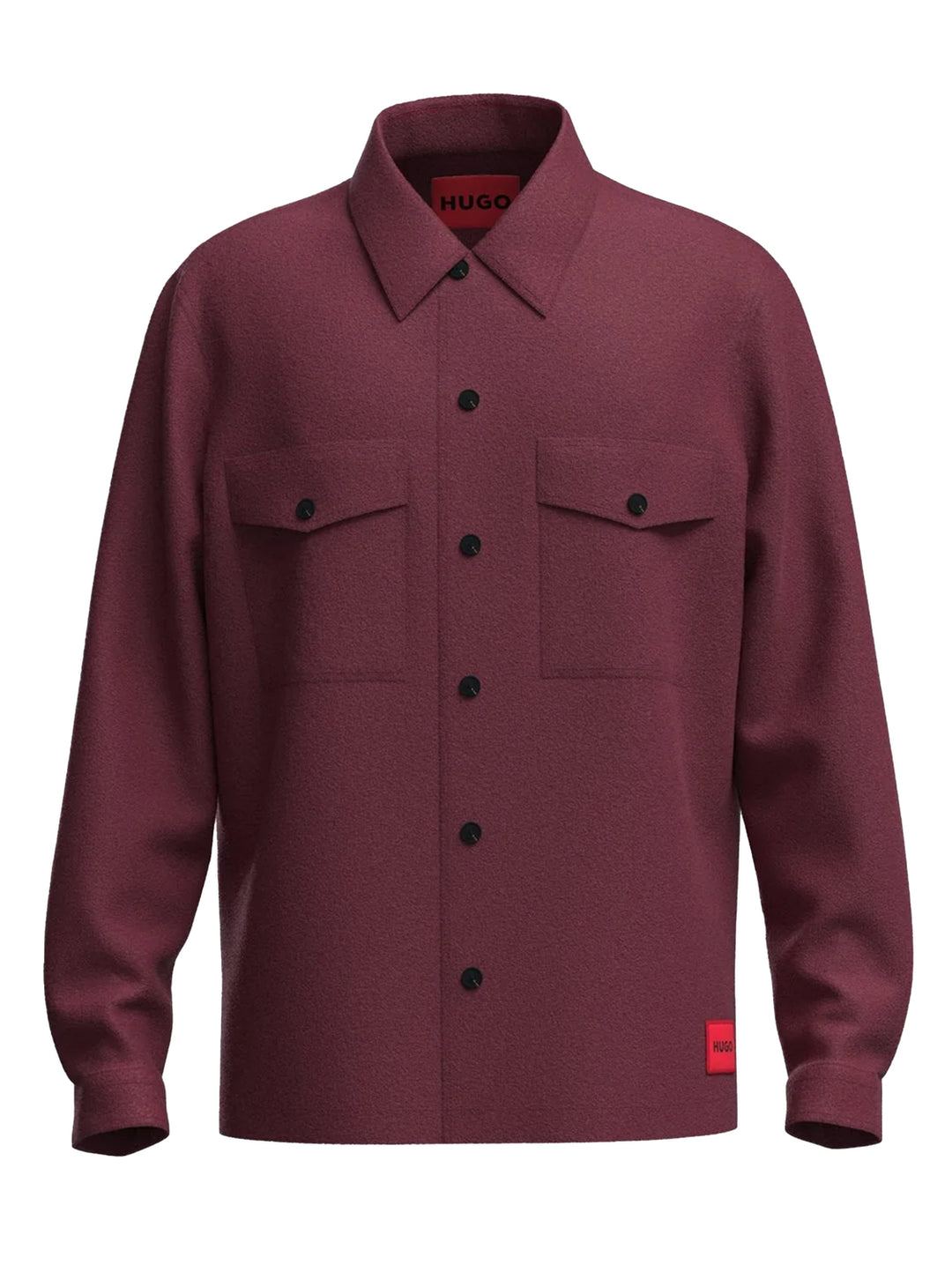 HUGO overshirt ENALU-95% polyester, 5% wol-HEREN SHIRTS-Rood