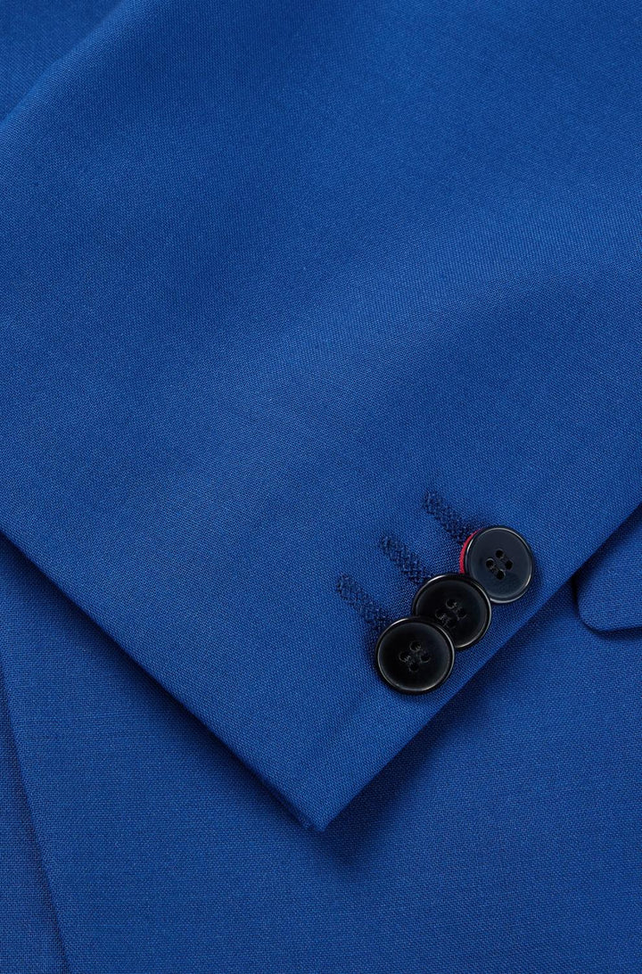 HUGO pak extra slim fit-52% polyester, 43% wol, 5% elasthaan-HEREN PAKKEN & COLBERTS-Blauw