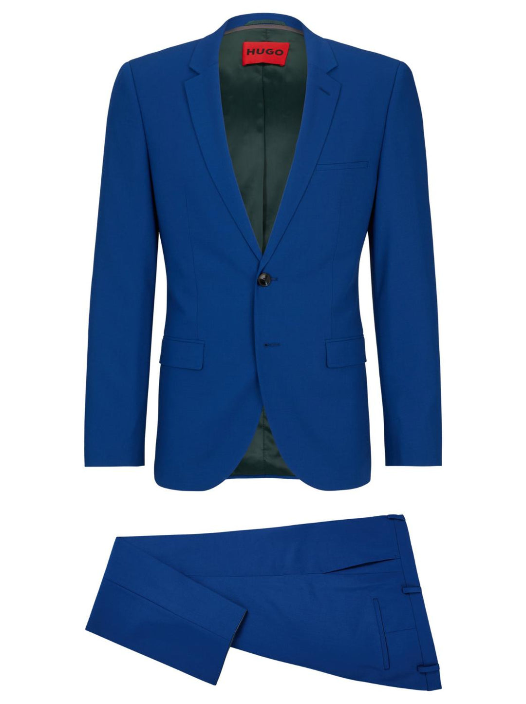 HUGO pak extra slim fit-52% polyester, 43% wol, 5% elasthaan-HEREN PAKKEN & COLBERTS-Blauw
