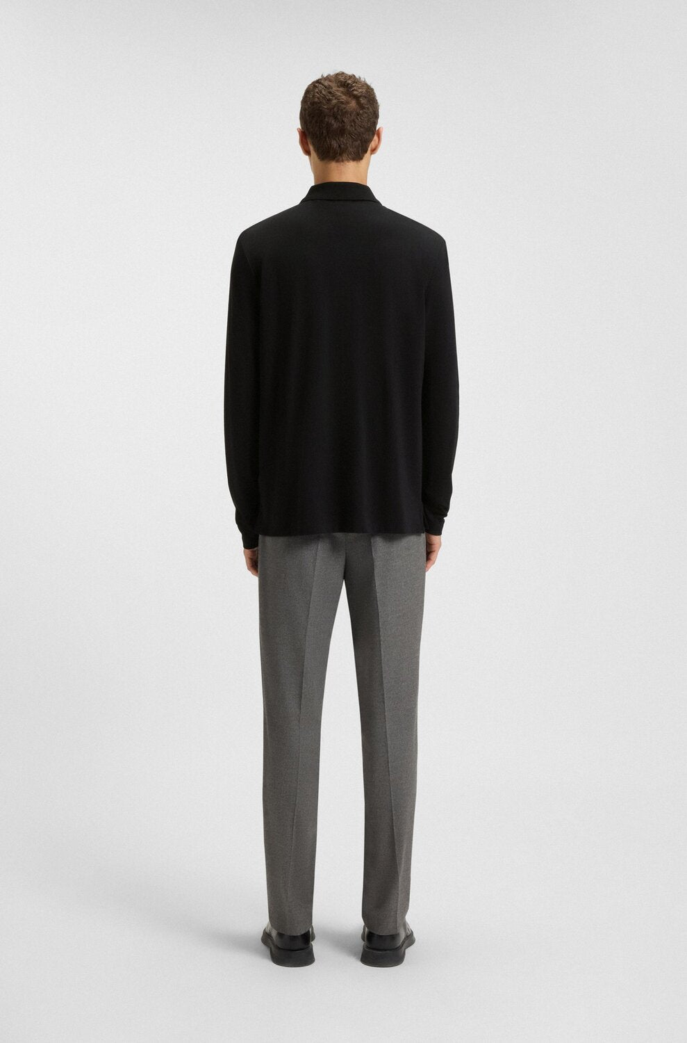 HUGO Polo Lange Mouw – Zwart-100% katoen-HEREN POLO'S & T-SHIRTS-Zwart