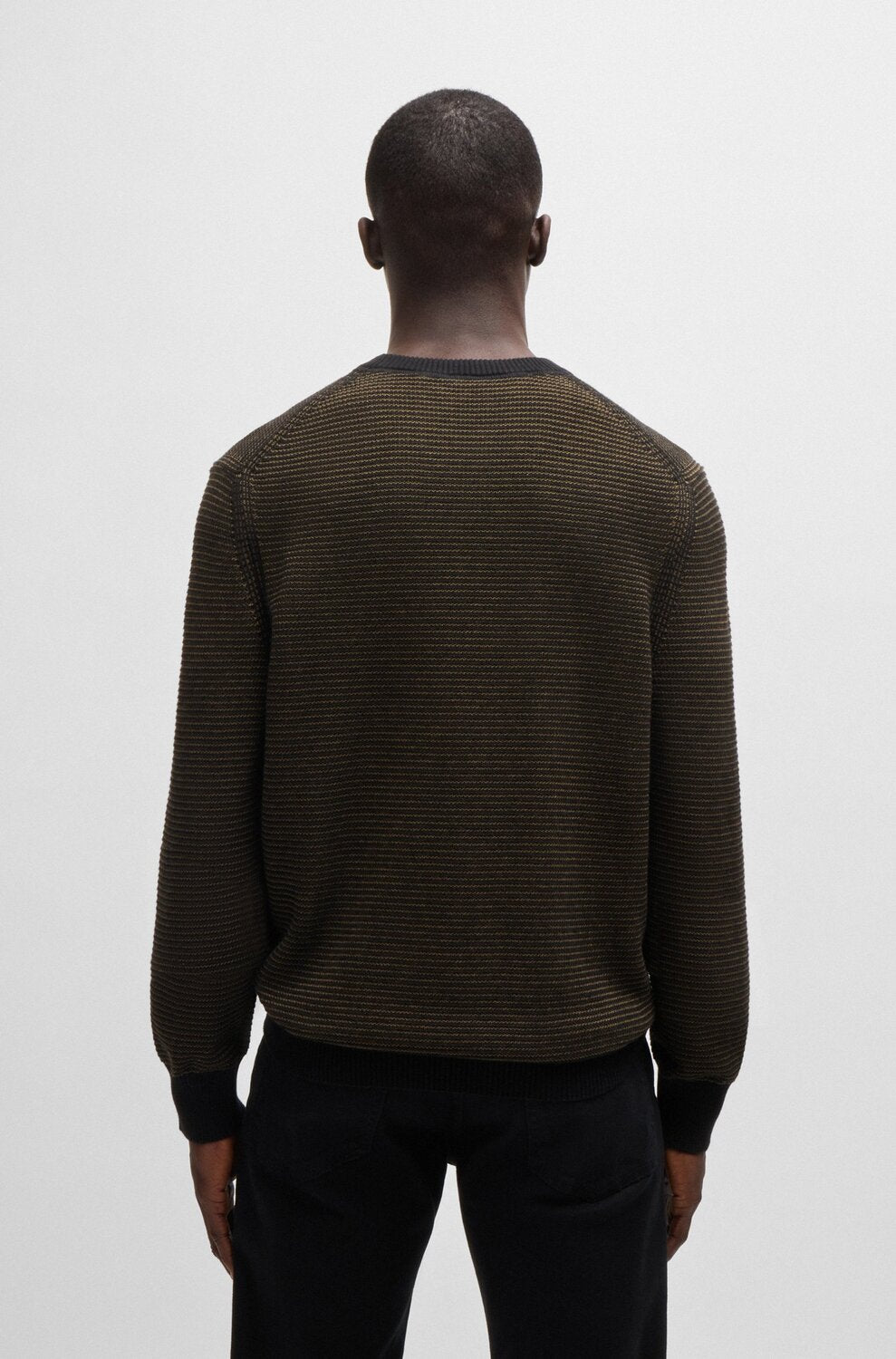 HUGO pullover Aturn wolblend strepen -Gemaakt van 47% nylon, 41% wol, 10% polyacryl, 1% stretch en 1% alpaca-HEREN TRUIEN