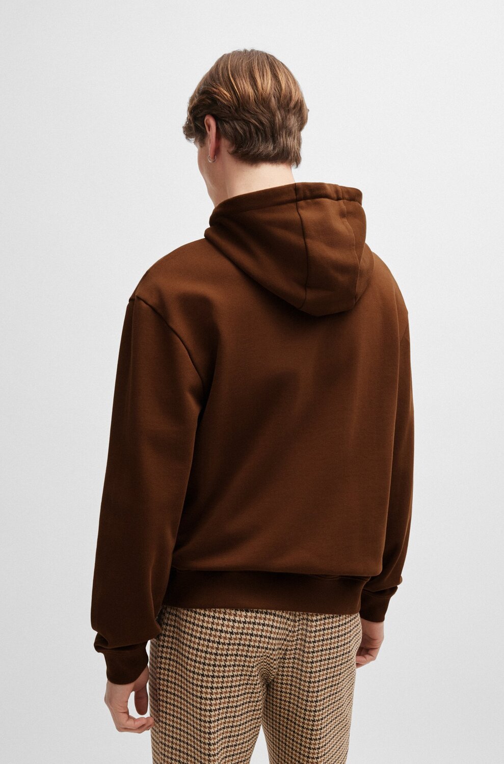 HUGO relaxed fit hoodie-100% Katoen, partcode.71: 96% Katoen, 4% Elastan-HEREN TRUIEN & VESTEN-Bruin