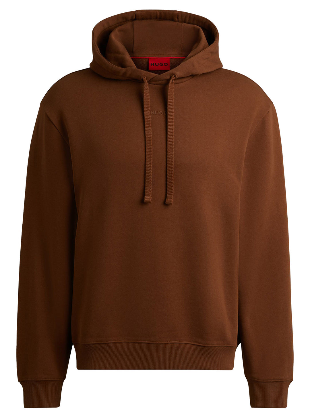 HUGO relaxed fit hoodie-100% Katoen, partcode.71: 96% Katoen, 4% Elastan-HEREN TRUIEN & VESTEN-Bruin