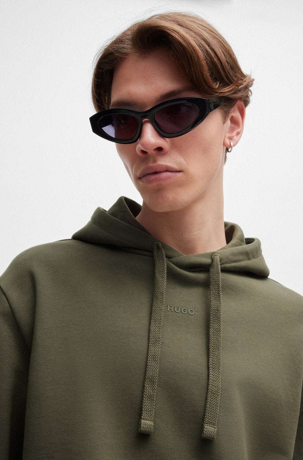 HUGO relaxed fit hoodie-100% Katoen, partcode.71: 96% Katoen, 4% Elastan-HEREN TRUIEN & VESTEN-Groen