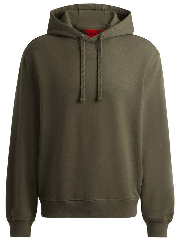 HUGO relaxed fit hoodie-100% Katoen, partcode.71: 96% Katoen, 4% Elastan-HEREN TRUIEN & VESTEN-Groen