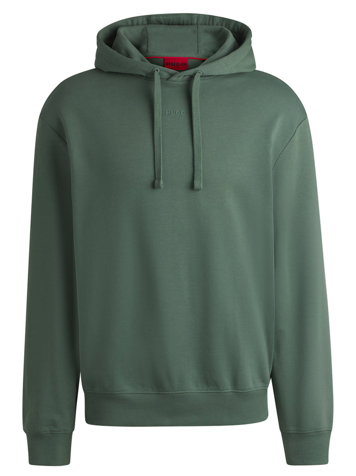 HUGO Relaxed-fit hoodie van katoen DAPO-100% Katoen-HEREN TRUIEN & VESTEN-Groen