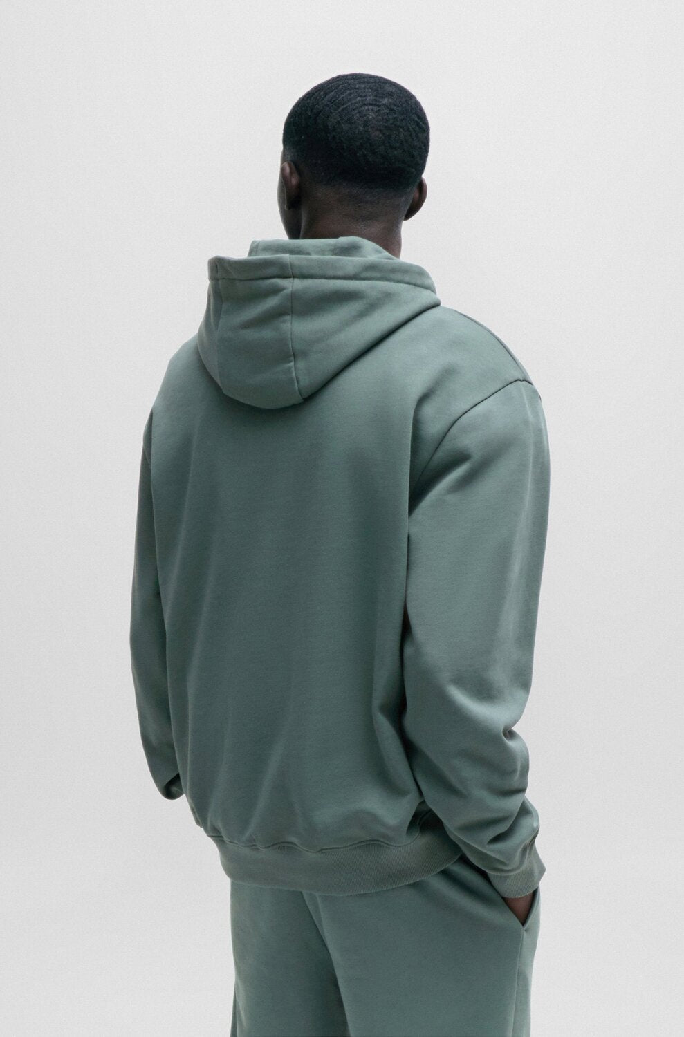 HUGO Relaxed-fit hoodie van katoen DAPO-100% Katoen-HEREN TRUIEN & VESTEN-Groen