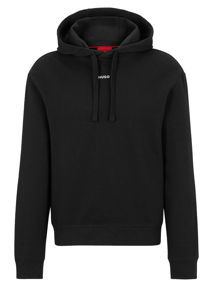 HUGO Relaxed-fit hoodie van katoen DAPO-100% Katoen-HEREN TRUIEN & VESTEN-Zwart