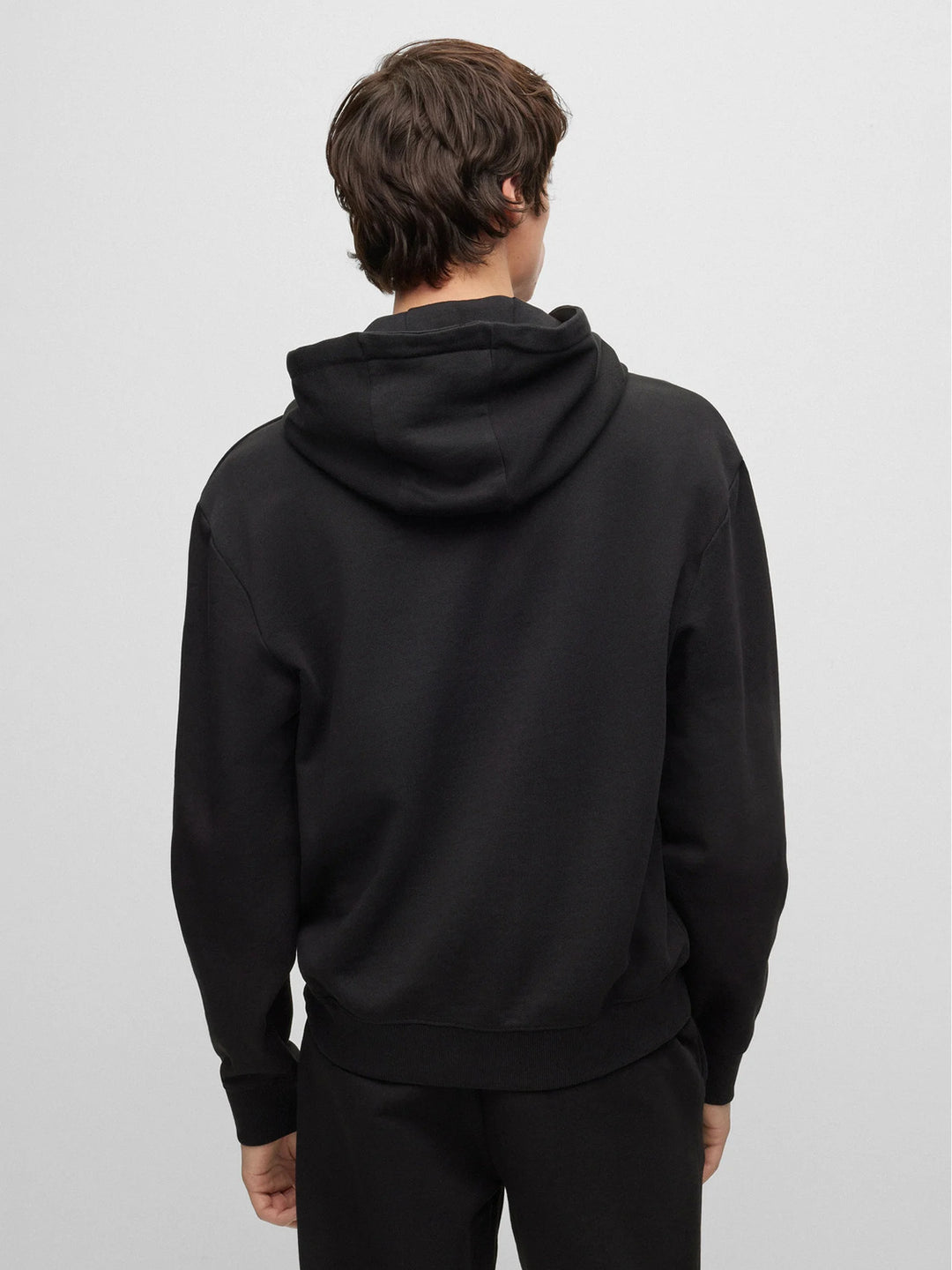 HUGO Relaxed-fit hoodie van katoen DAPO-100% Katoen-HEREN TRUIEN & VESTEN-Zwart