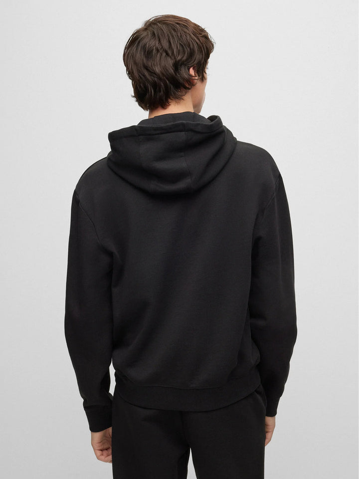 HUGO Relaxed-fit hoodie van katoen DAPO-100% Katoen-HEREN TRUIEN & VESTEN-Zwart