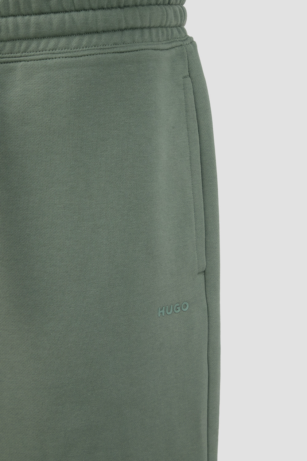 HUGO Relaxed-fit short van katoen met logoprint-100% Katoen <br />-HEREN BROEKEN-Groen