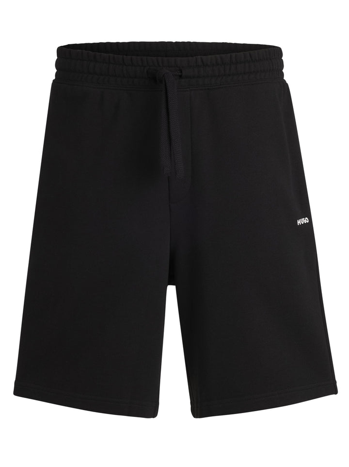 HUGO Relaxed-fit short van katoen met logoprint-100% Katoen <br />-HEREN BROEKEN-Zwart