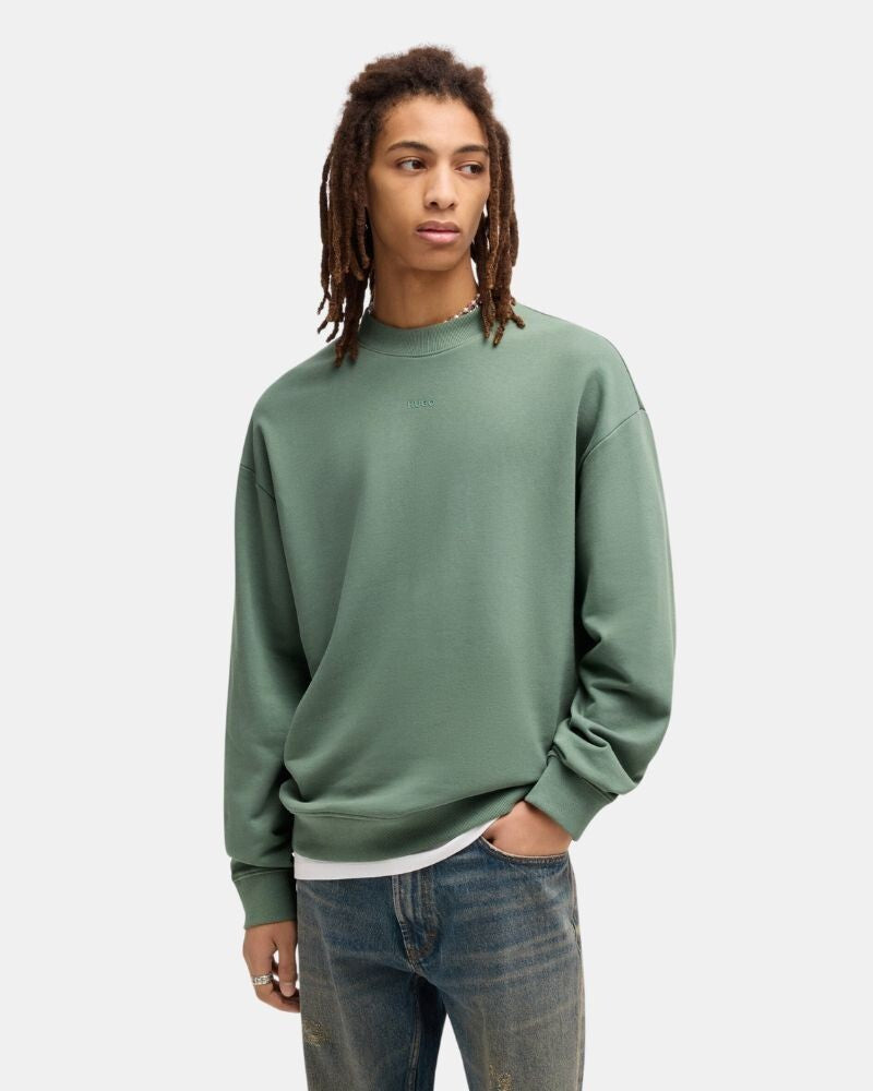 HUGO Relaxed-fit sweatshirt DAPOCREW-100% Katoen-HEREN TRUIEN & VESTEN-Groen