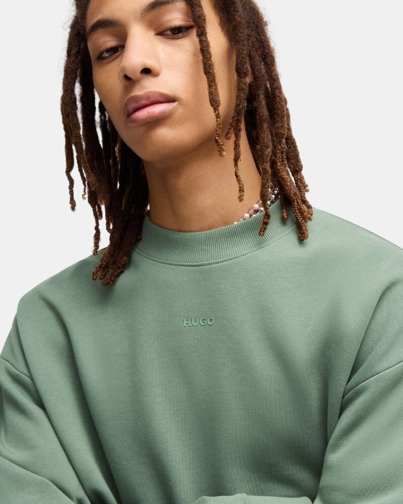 HUGO Relaxed-fit sweatshirt DAPOCREW-100% Katoen-HEREN TRUIEN & VESTEN-Groen