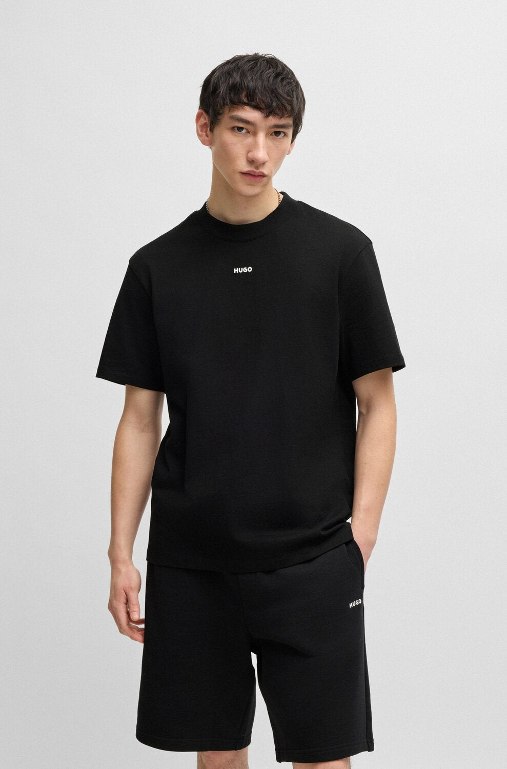 HUGO relaxed fit T-shirt-100% katoen-HEREN POLO'S & T-SHIRTS-Zwart