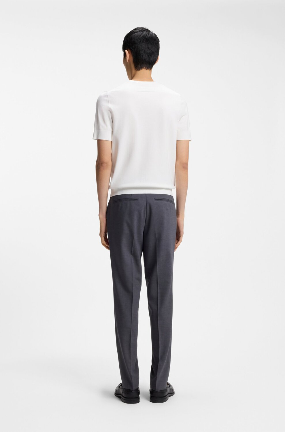 HUGO San Carl-CV Gebreid T-shirt – Wit-72% viscose, 28% polyester-HEREN POLO'S & T-SHIRTS-Wit