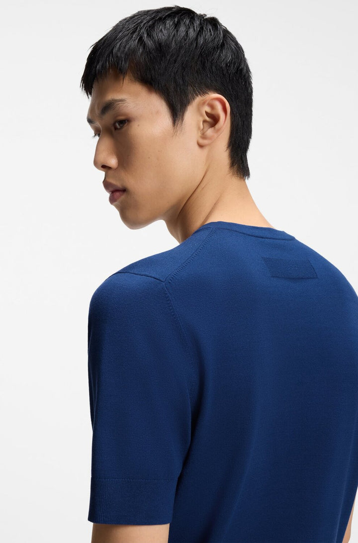 HUGO San Carl-CV T-shirt – Blauw-72% viscose, 28% polyester-HEREN POLO'S & T-SHIRTS-Blauw
