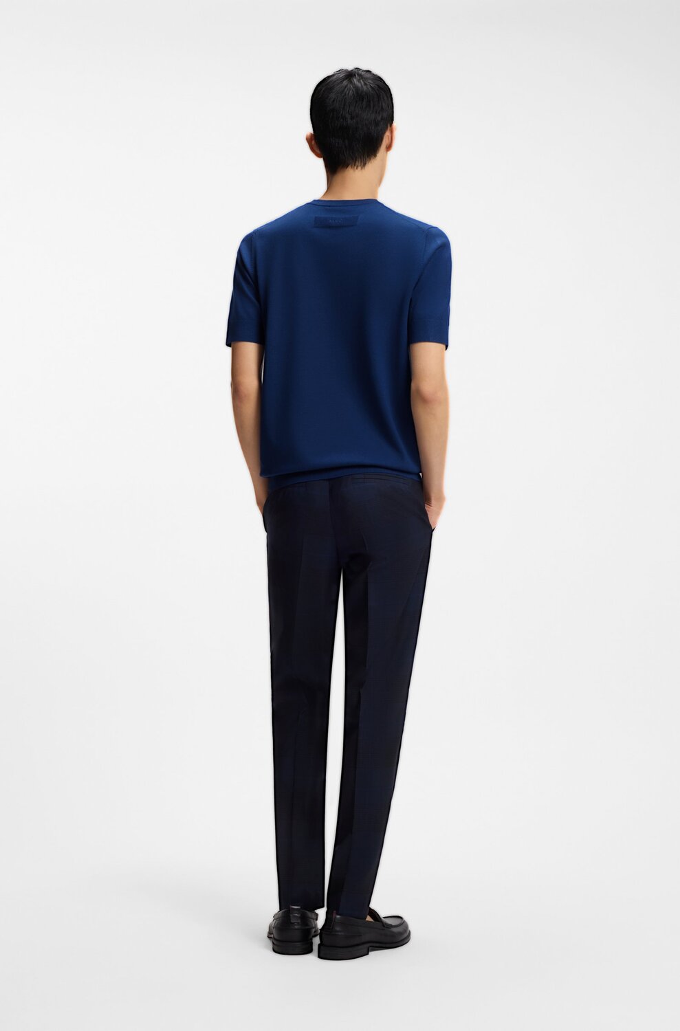 HUGO San Carl-CV T-shirt – Blauw-72% viscose, 28% polyester-HEREN POLO'S & T-SHIRTS-Blauw