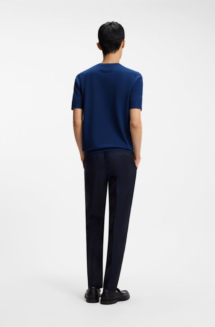 HUGO San Carl-CV T-shirt – Blauw-72% viscose, 28% polyester-HEREN POLO'S & T-SHIRTS-Blauw