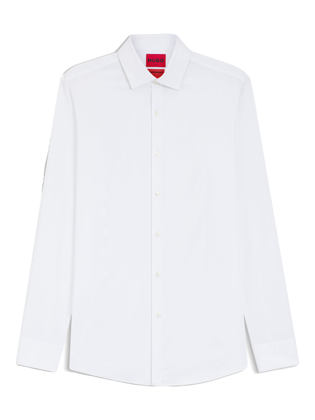 HUGO Shirt Kenno Slim Fit Stretch Twill – Wit-75% viscose, 23% polyester, 2% elastaan-HEREN SHIRTS-Wit